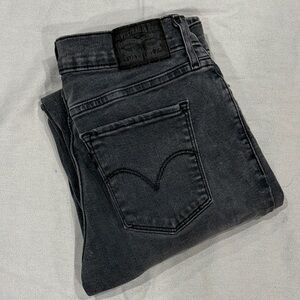 Levi's Distressed Dark Gray 314 Shaping Straight Jeans